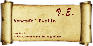 Vancsó Evelin névjegykártya