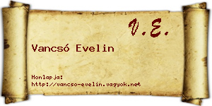 Vancsó Evelin névjegykártya